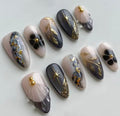 10 Pçs Unhas Postiças Cobertura Completa Amêndoa
