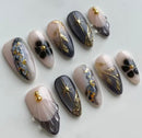 10 Pçs Unhas Postiças Cobertura Completa Amêndoa
